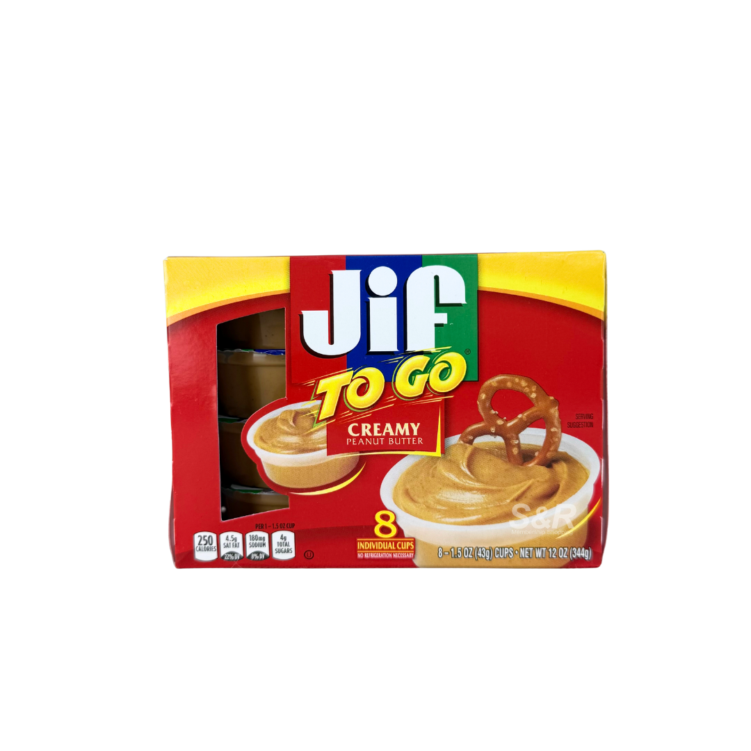 Jif To Go Creamy Peanut Butter 8 cups